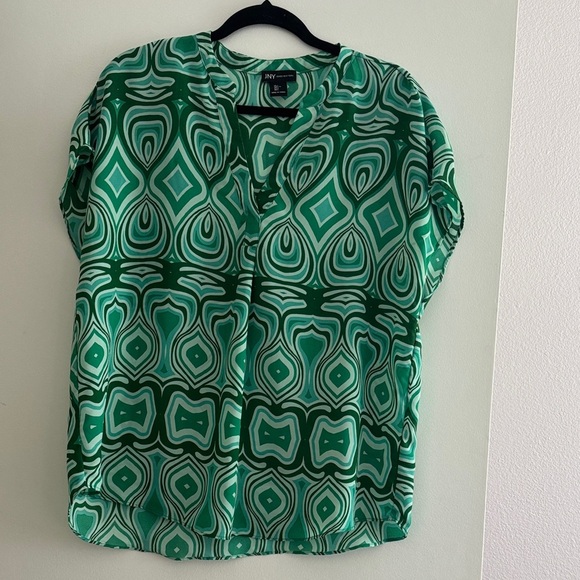 Jones New York Green Patterned Blouse - Picture 2 of 8